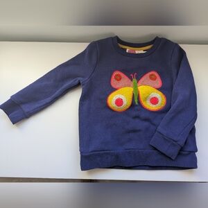Kids 3T Mini Boden Butterfly Sweatshirt - Blue